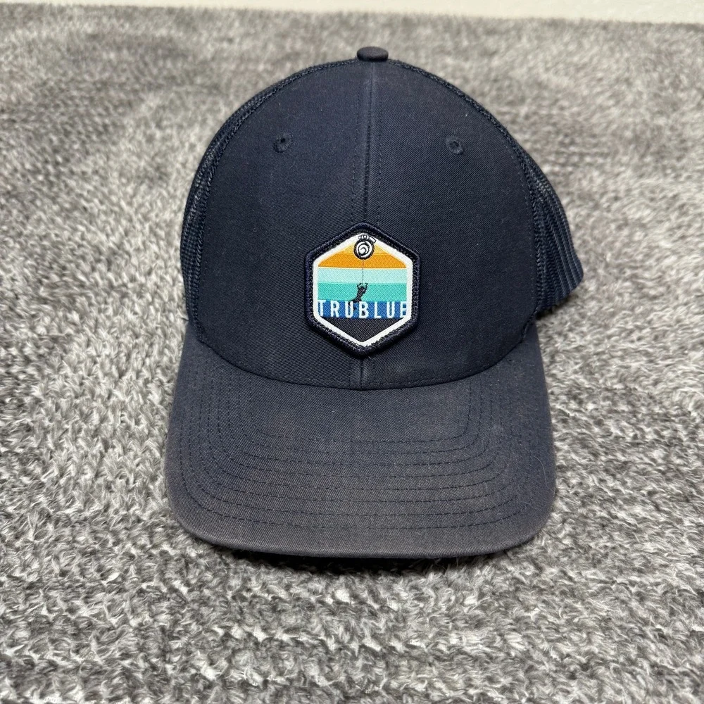 Richardson Mens Trucker Hat Style 112 TruBlue Patch Navy Blue Mesh Snapback